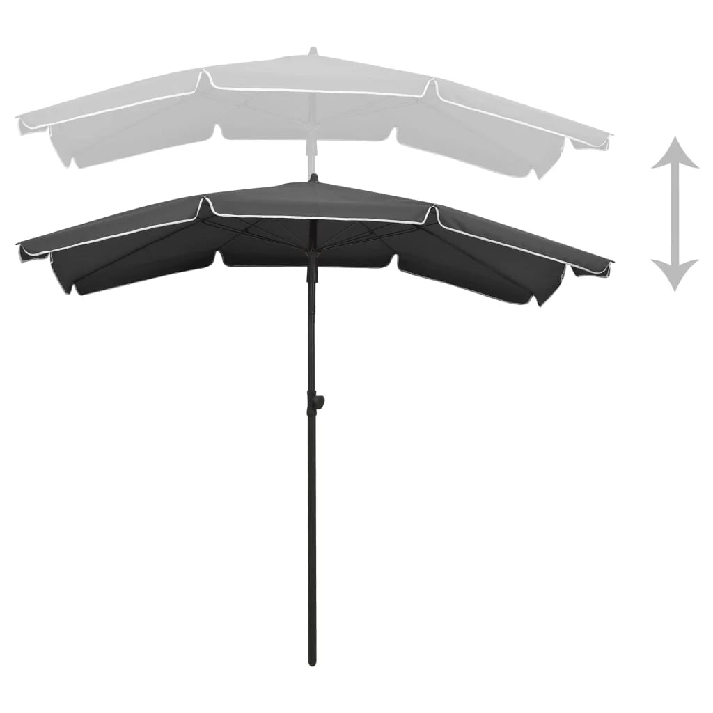 Ombrellone da giardino con palo 200 x 130 cm antracite 02_0008316