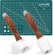 Set per Caricature con Malletto in Pelle e Matita per Taglio A5 con Manico in Nylon e Legno