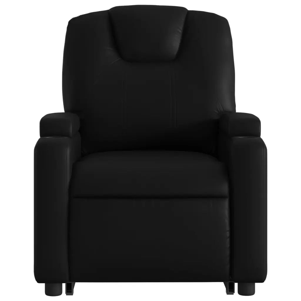 Poltrona Alzapersona Reclinabile Nera in Similpelle 3204430