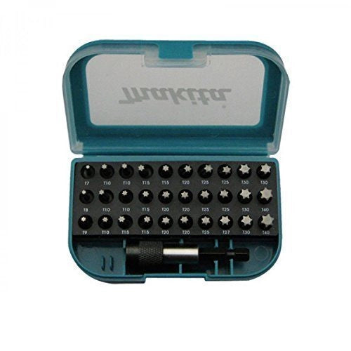 Makita P-73352 Set Inserti Torx 31 Pezzi attacco 1-4'' T7 T8 T9 T10 T15 T20 T25 T27 T30 T40 con Portabita Magnetico