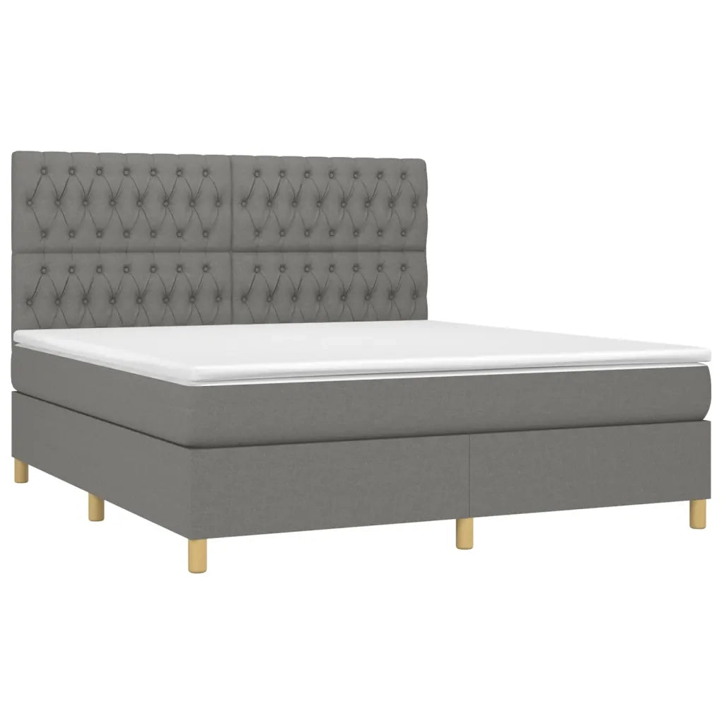Giroletto a Molle con Materasso Grigio Scuro 180x200 cm Tessutocod mxl 123705