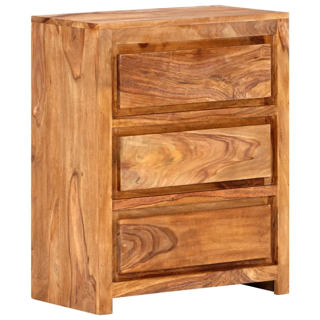 Cassettiera 60x33x75 cm in Legno Massello di Acacia cod mxl 77220