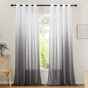 Set di tende da 2 pezzi con motivi a stampo - Tende in stile lino - Tende semi trasparenti - Dimensioni H 220 x B 140 cm - Stile naturale - Decorazione per finestre