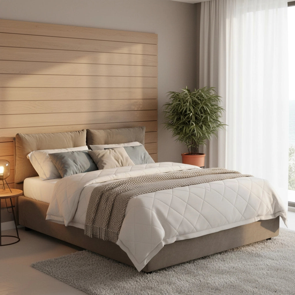 Letto Matrimoniale Calcite, Letto Matrimoniale Materasso Incluso Made in Italy, Grigio Tortora\
