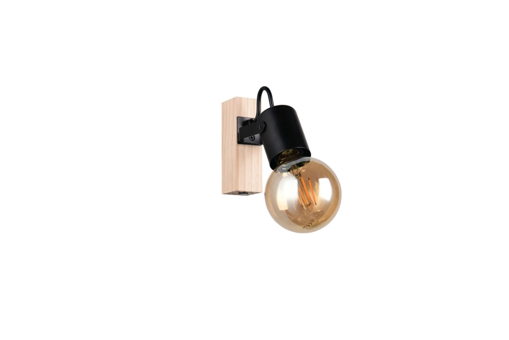 Faretto soffitto vintage 1xE27 nero legno IP20 LYNAR RL