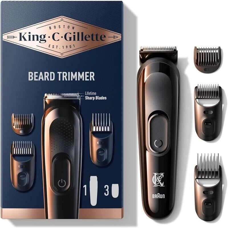 GILLETTE KING C. KIT PROFESSIONALE REGOLABARBA UOMO 3PZ RASOIO ELETTRICO