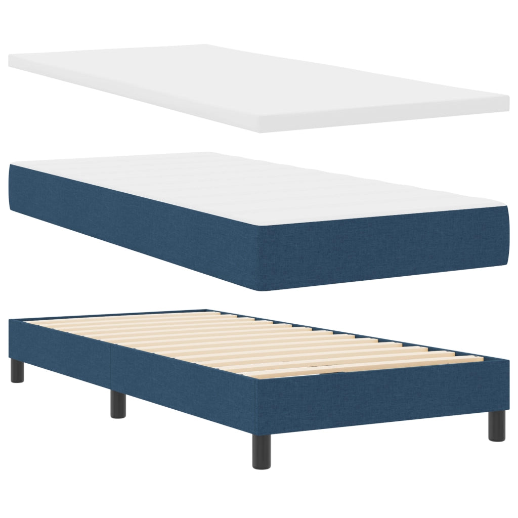 Letto a molle blu 100x200 cm tessuto