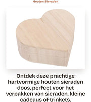 Scatola per gioielli a forma di cuore - Cassa di conservazione con coperchio - Scatola di conservazione in legno - Scatola decorativa - 10x9x4.2cm - Materiale duraturo