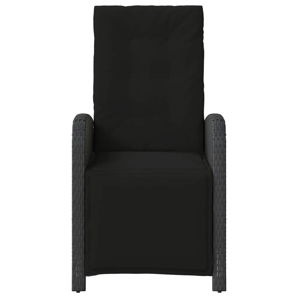 Set da BistrÃ² 3 pz con Cuscini Nero in Polyrattan