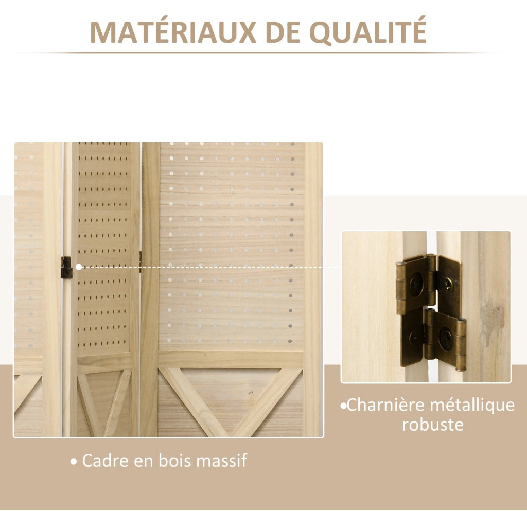 Paravento in legno per bambini ¨C zephmum ¨C naturale 152x144.5 cm