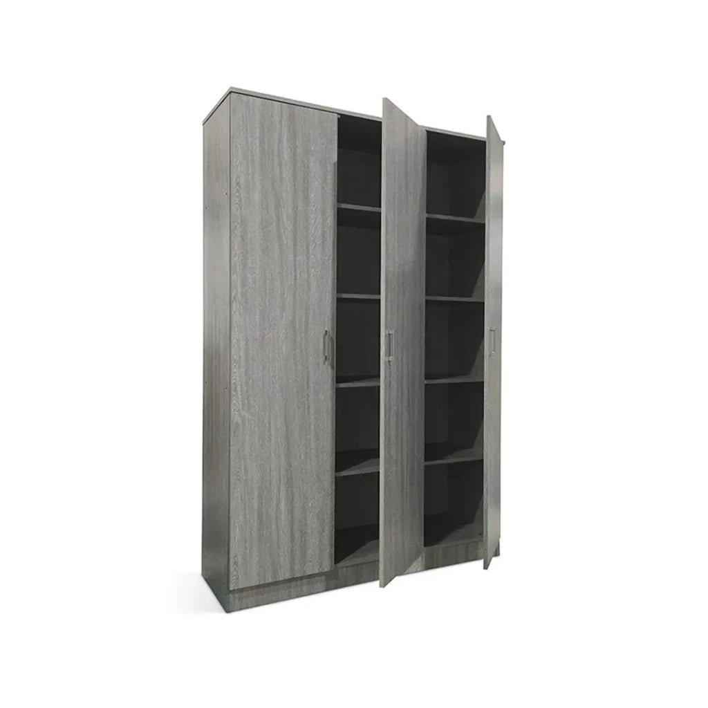 Armadio REY – 3 porte – 120×180 cm – Rovere grigio – Stile scandinavo