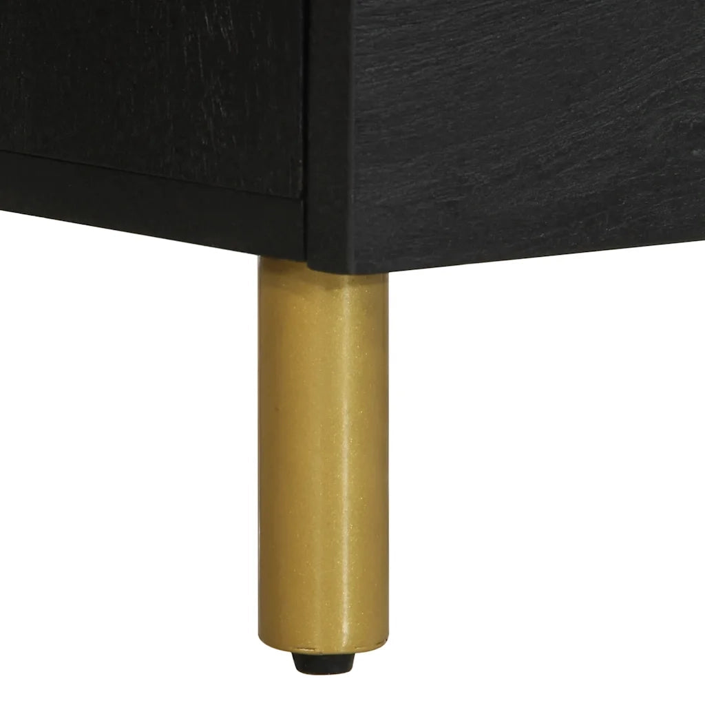 vidaXL Comodino Nero 50x33x62 cm in Legno Multistrato
