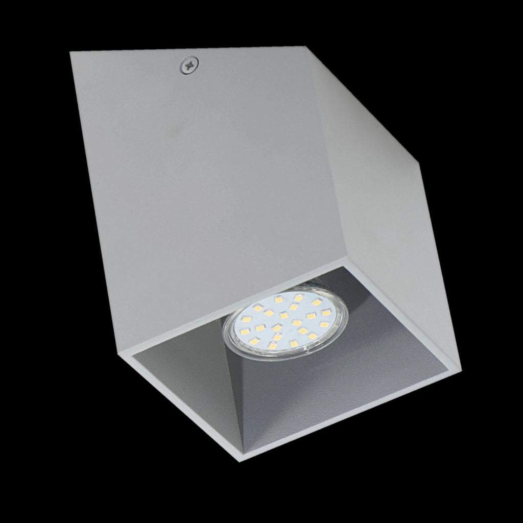 Plafoniera spot Lampex Rubik grigio GU10 1 luce 10x10cm