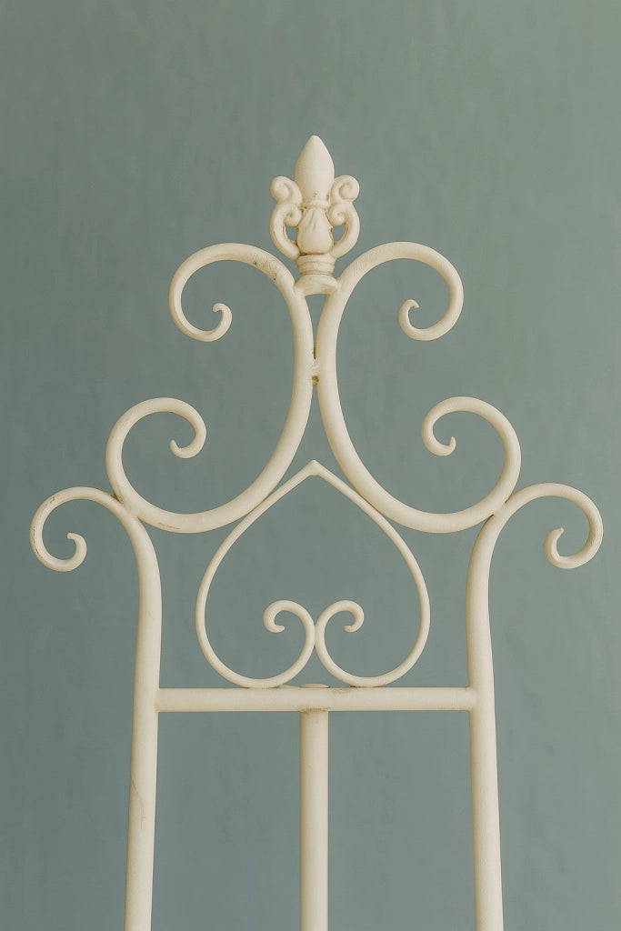 Biscottini Portaquadro in ferro battuto finitura bianca anticata L53xPR96xH150 cm Elegante