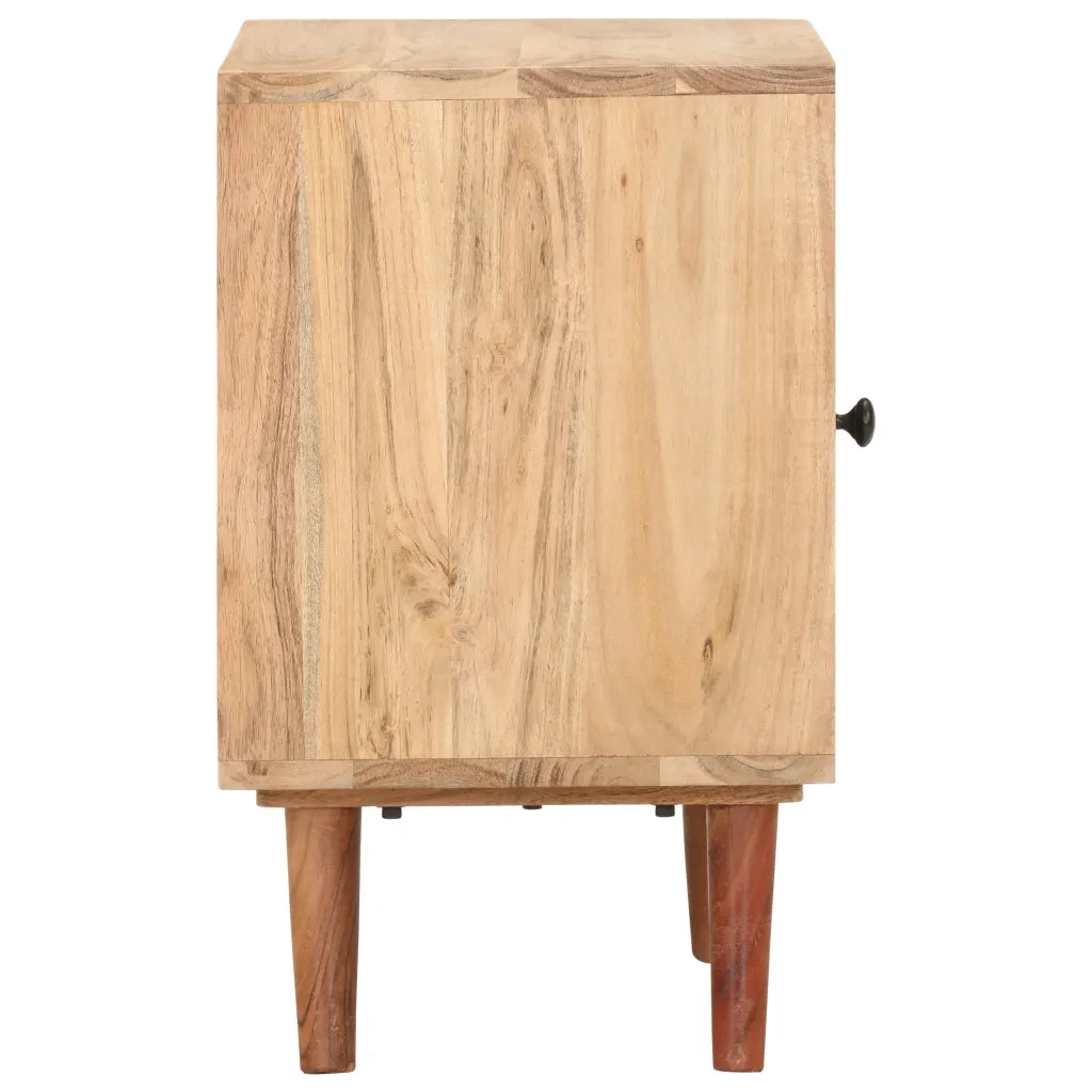 Comodino | Armadio da Notte | Mobiletto da notte 40x30x50 cm in Legno Massello di Acacia