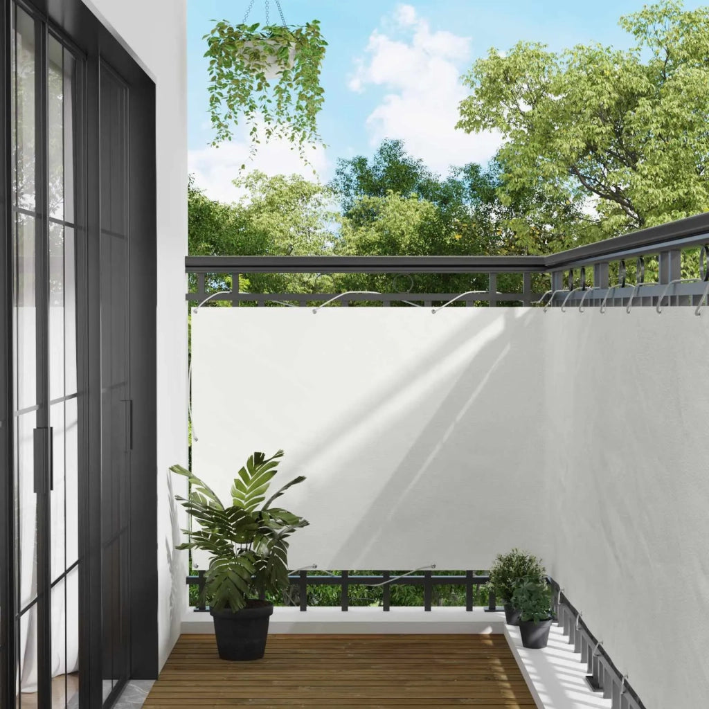 Schermo da balcone Bianco 110 x 600 cm Tessuto Oxford