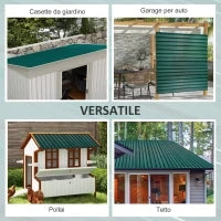 Set 12 Pannelli di Ricambio 129x45 cm per Casette da Giardino in Acciaio Zincato Verde
