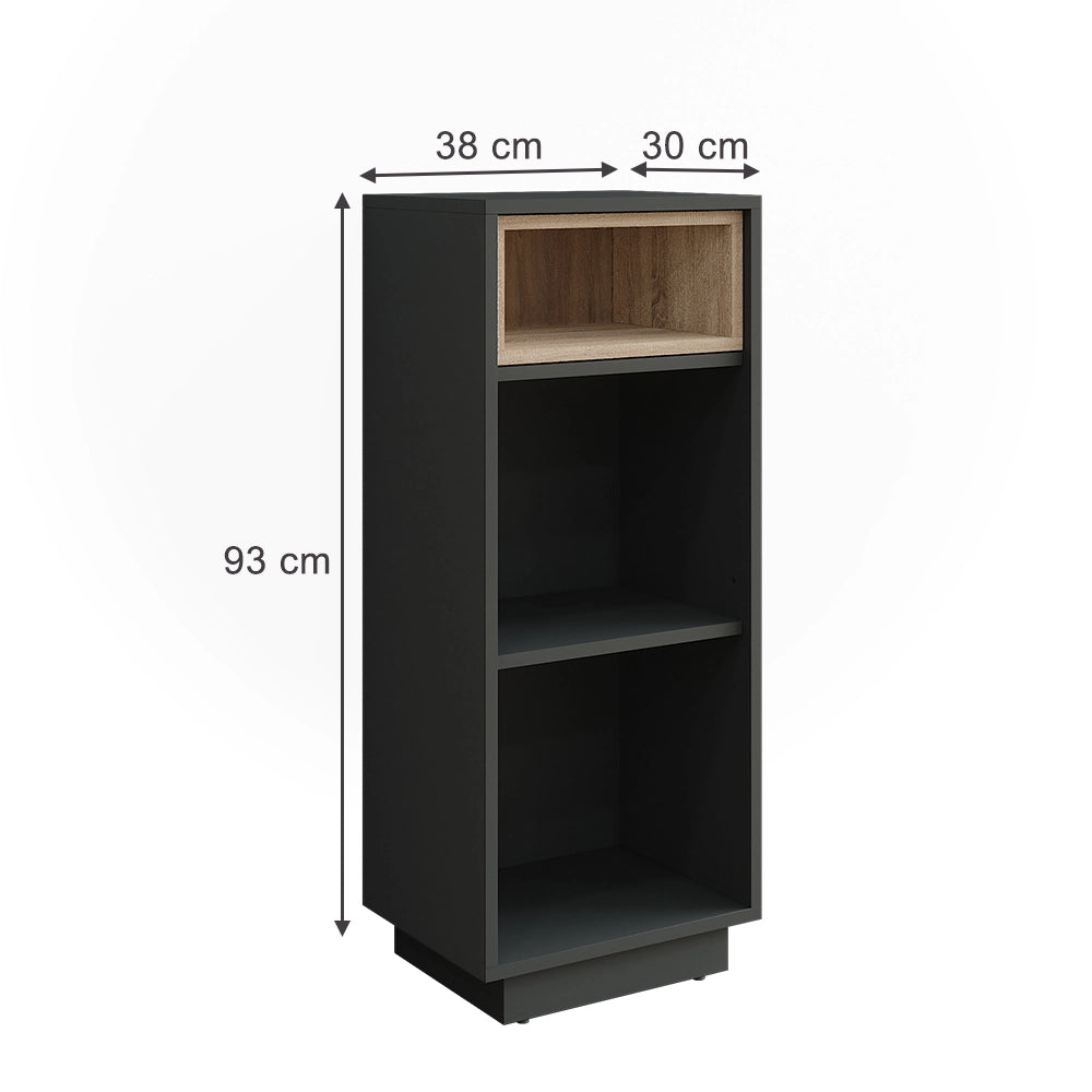 Vicco Armadio intermedio Antracite/Sonoma 38 x 93 cm con 3 scomparti