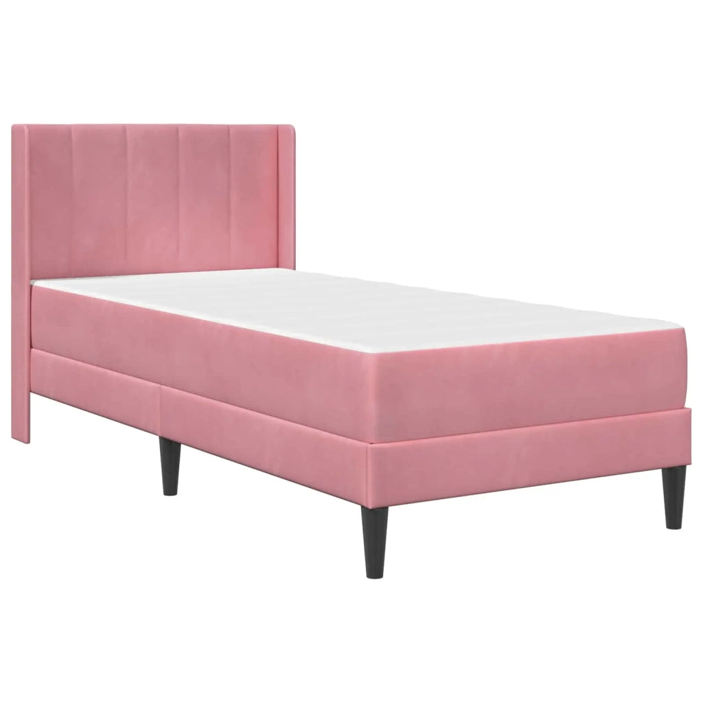 Struttura letto con materasso Rosa 90 x 190 cm Velluto 3414834