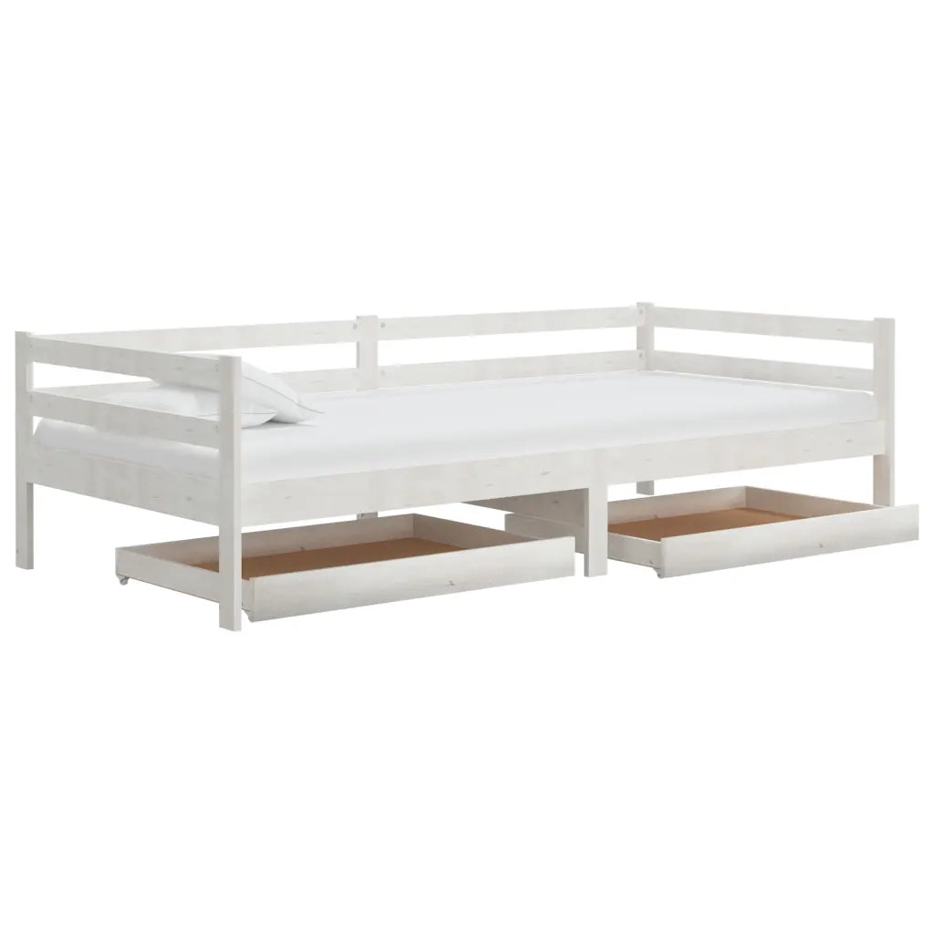 Cassetti per Divano Letto 2 pz in Legno Massello di Pino Bianco CFW1253458