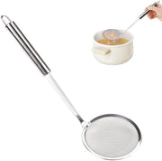 Setaccia a schiuma 10 cm - Acciaio Inox - Multifunzionale - Setaccia per cucina - Setaccia fine - Adatto per zuppe - Setaccia colapasta