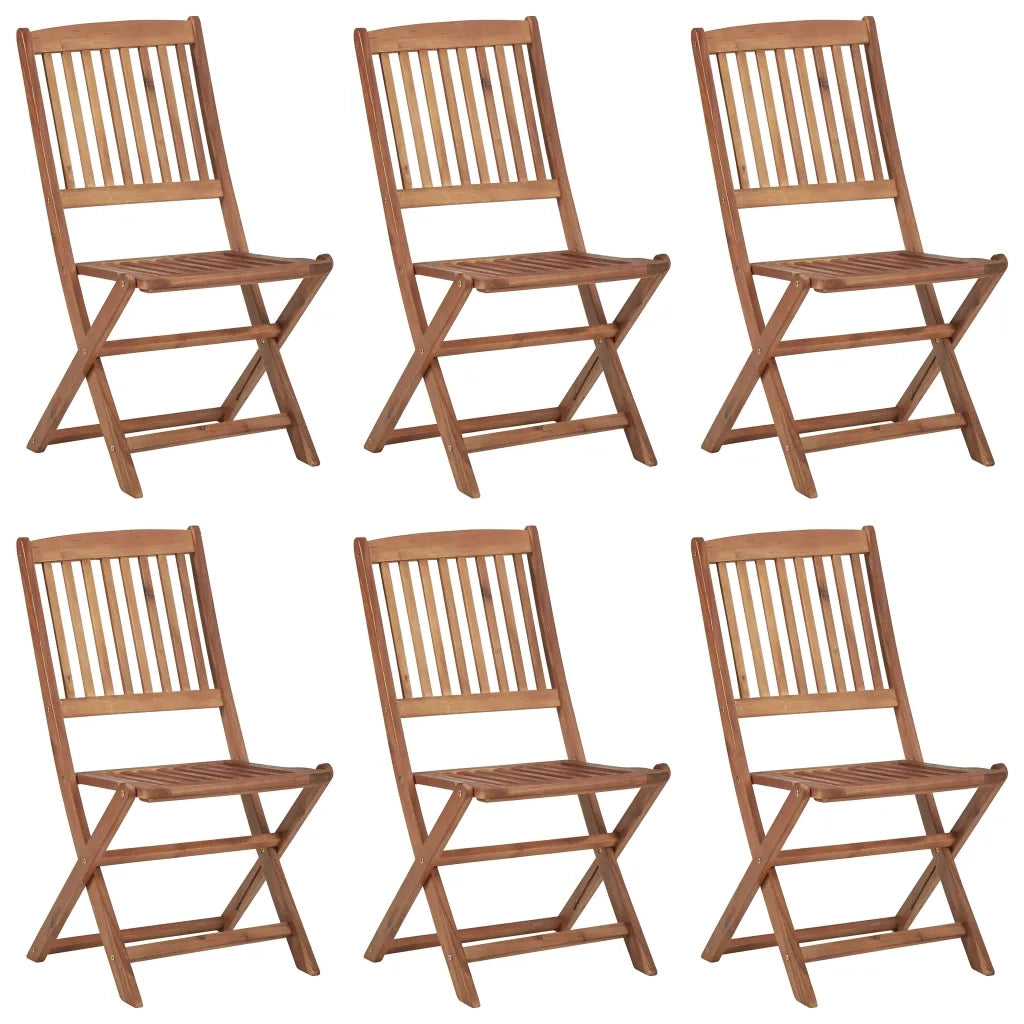 Sedie da Giardino Pieghevoli 6 pz con Cuscini Massello Acacia cod mxl 17533