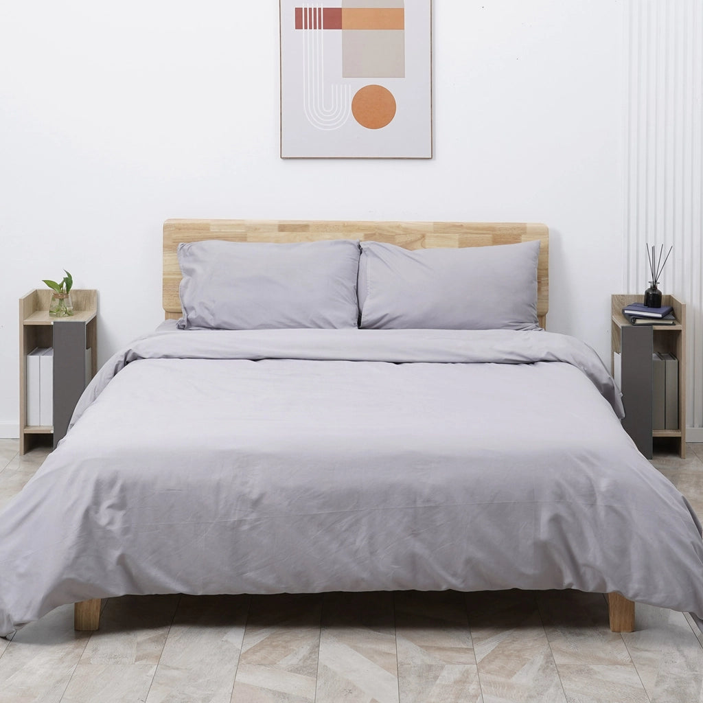 EasyComfort Comodino Moderno Grigio con Ripiano Aperto, Set 2 Pezzi in Truciolato per Camera da Letto e Soggiorno, 27x25x60cm
