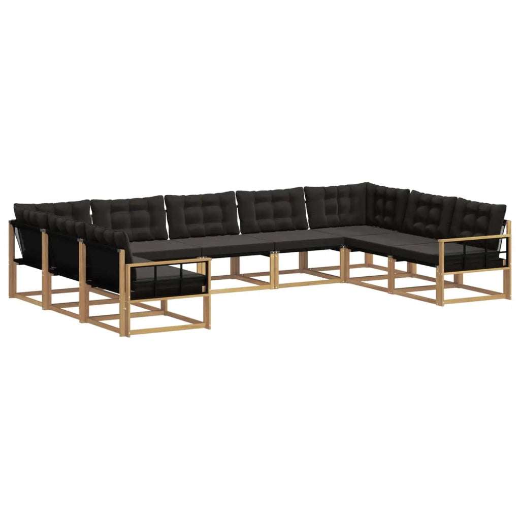 Set di divani da esterno 9 pz Bianco e Nero 3389074