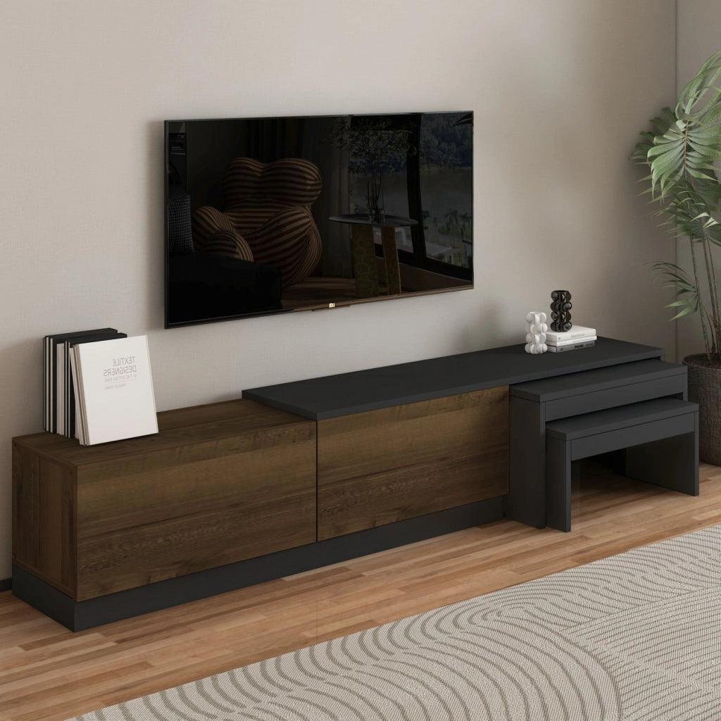 Porta TV in legno "Nest" - 180 x 30 x 36 cm - Marrone