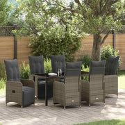 Set da Pranzo per Giardino con cuscino 7 pcs Beige polyrattan 3379685