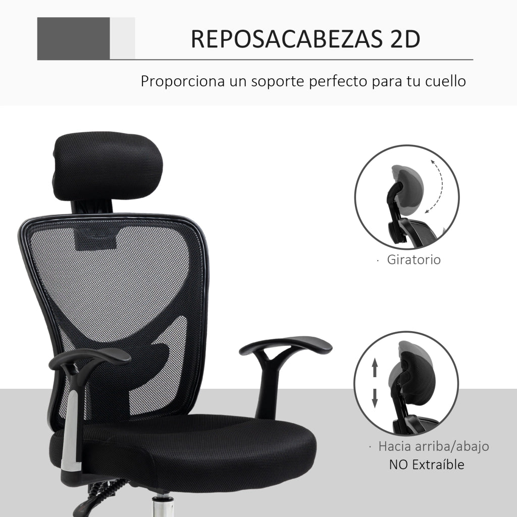 Sedia da Ufficio Girevole con Schienale Regolabile ¨C Minimal ¨C Nero, Rete, Regolazione Altezza
