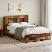 Telaio del letto con storage Legno antico 120 x 190 cm