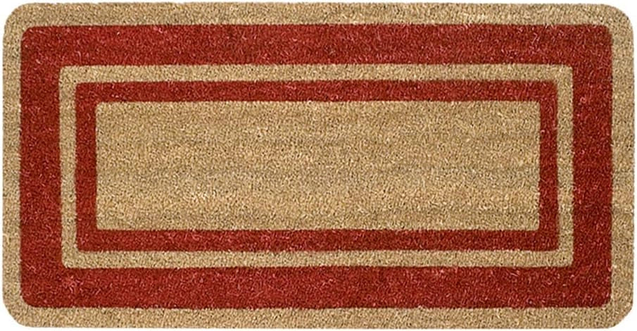 Zerbino Cocco Naturale Esterno Porta Entrata Retro Antiscivolo Raschiafango 40X80 Cm Bordeaux
