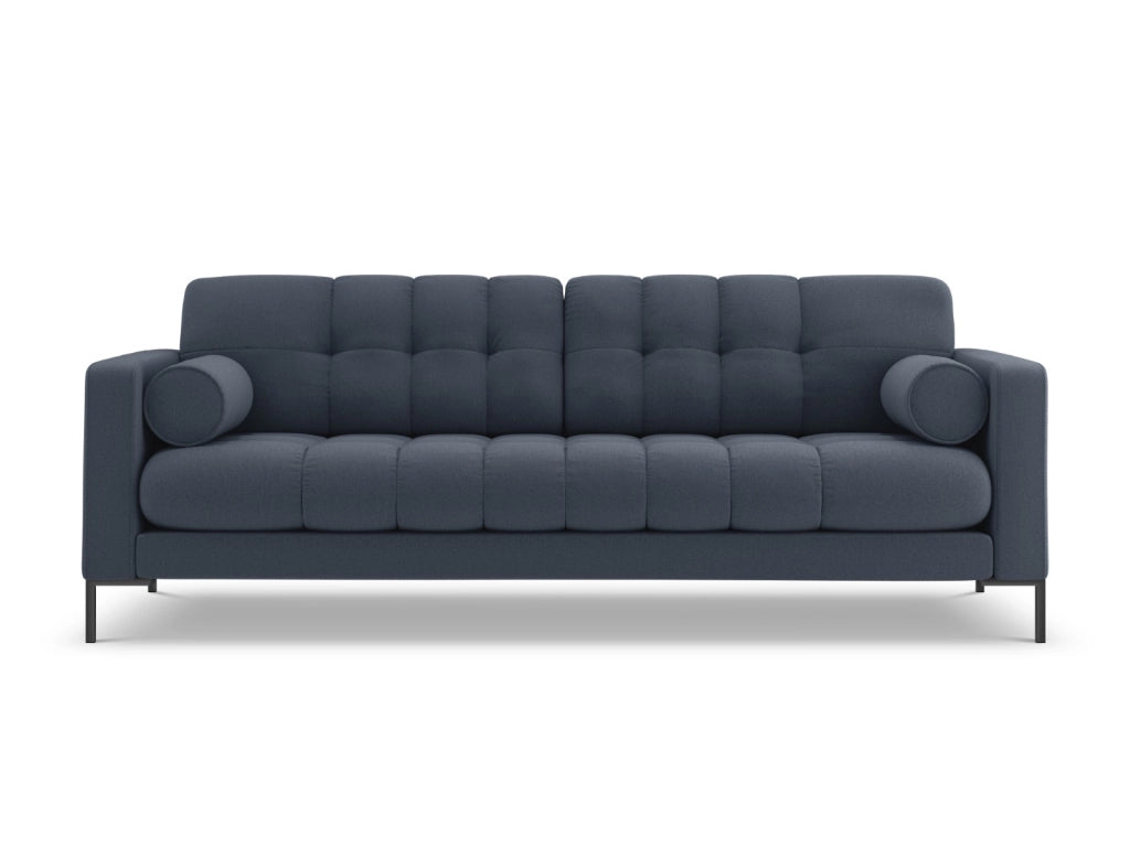 Cosmopolitan Design - Divano "Bali" 4 posti in tessuto strutturato blu scuro 