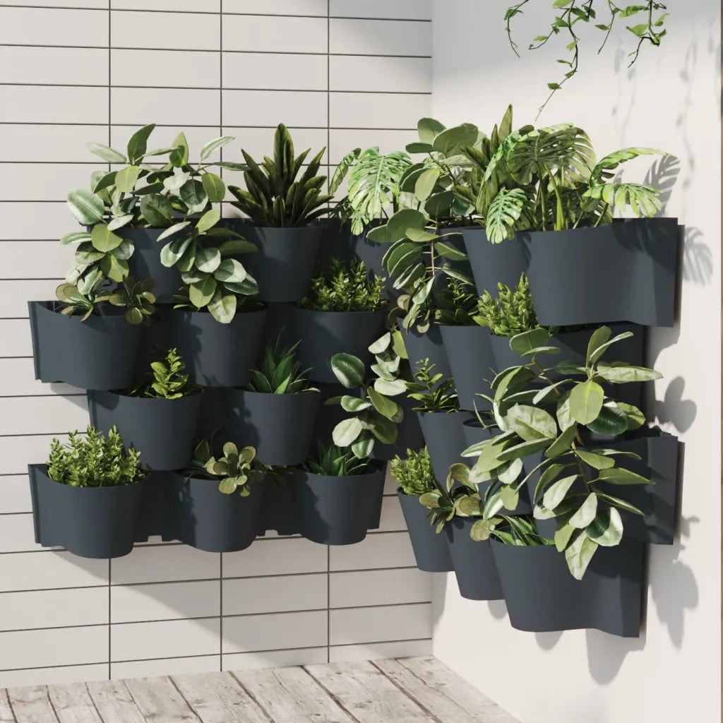 2 pz Set per Piante Giardino Verticale 1Antracite Polipropilene