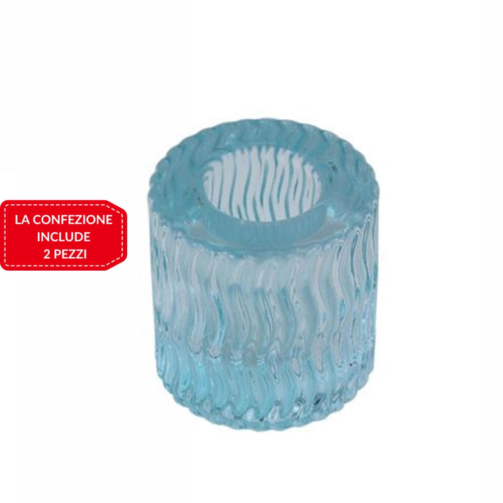 Trade Shop - 2 Porta Candela Lanterna Rotondo Bomboniera Matrimonio Decorazione Tea Light 5x5 -