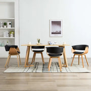 Sedie da Pranzo 4 pz Nere in Legno Piegato e Similpelle cod mxl 19034