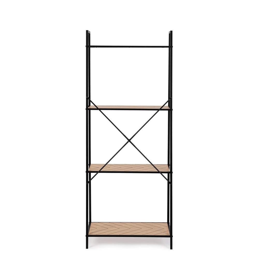 Libreria 4 Ripiani Haldor in Acciaio Nero Minimal Bizzotto