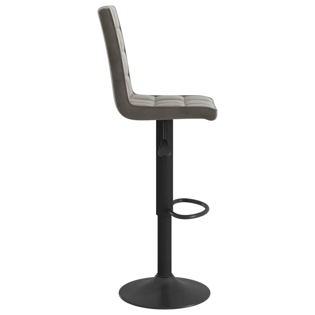 Sgabello da Bar Grigio Scuro in Velluto 335753