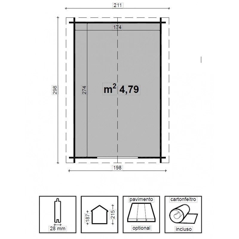 Casetta Agnese Cm 200X300 Losa