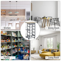 Carrello da Cucina 47x37x83 cm 1 Cassetto 4 Cestelli Ripiani Portaspezie Grigio