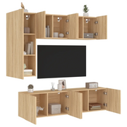Mobili TV a Muro 5pz Rovere Sonoma in Legno Multistrato 3216466