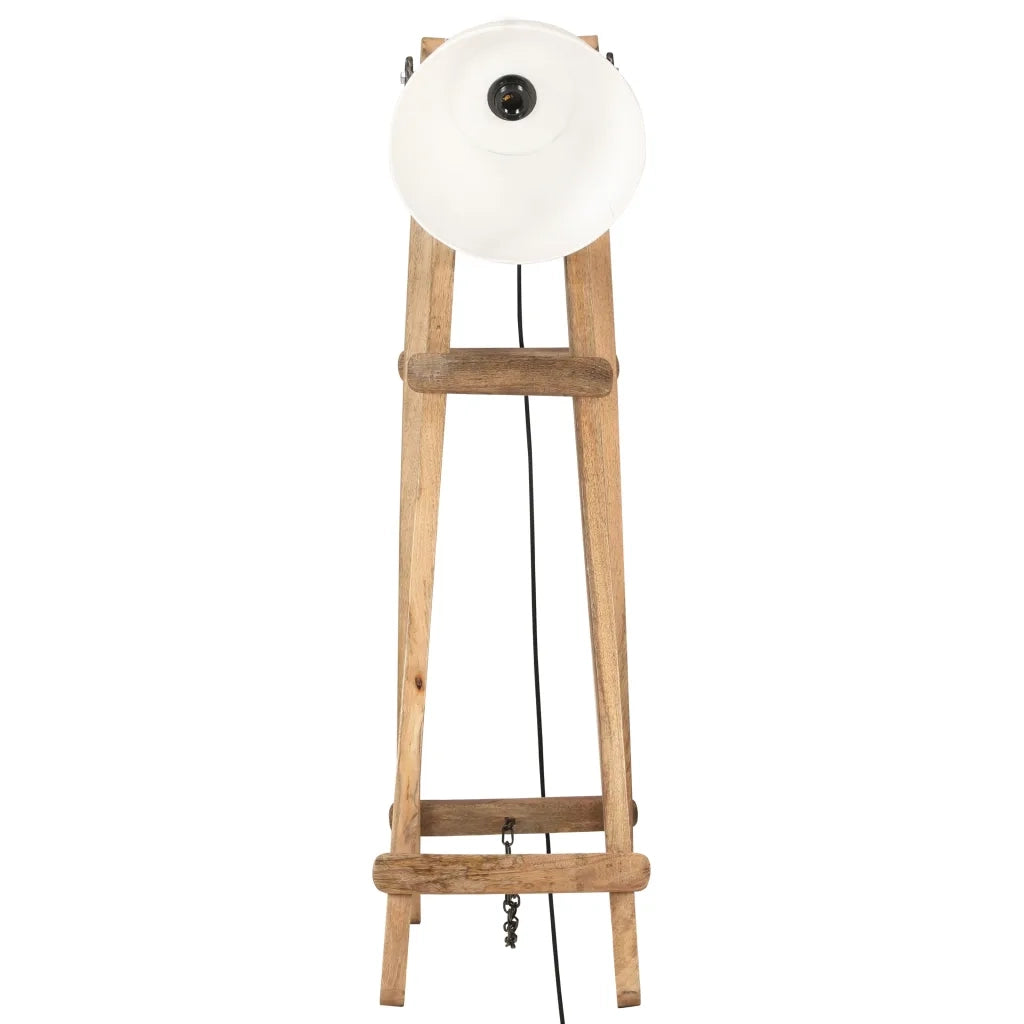 Lampade da Pavimento 3 pz Bianche E27 in Massello di Mango 320594