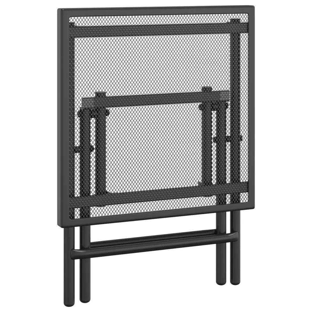 Tavolo da Giardino Pieghevole Antracite 38x38x38cm Rete Acciaio 362766