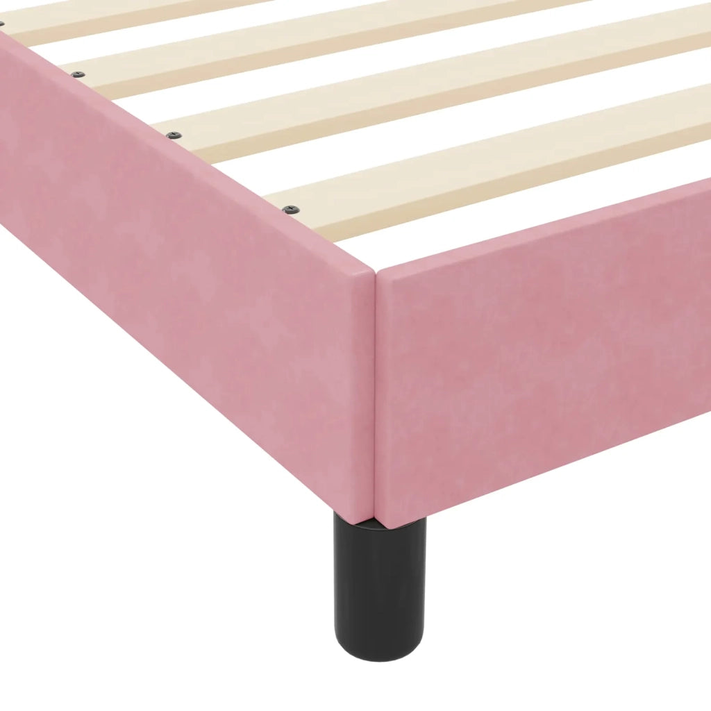 Letto a molle con materasso Rosa 120 x 190 cm Tessuto 3398682