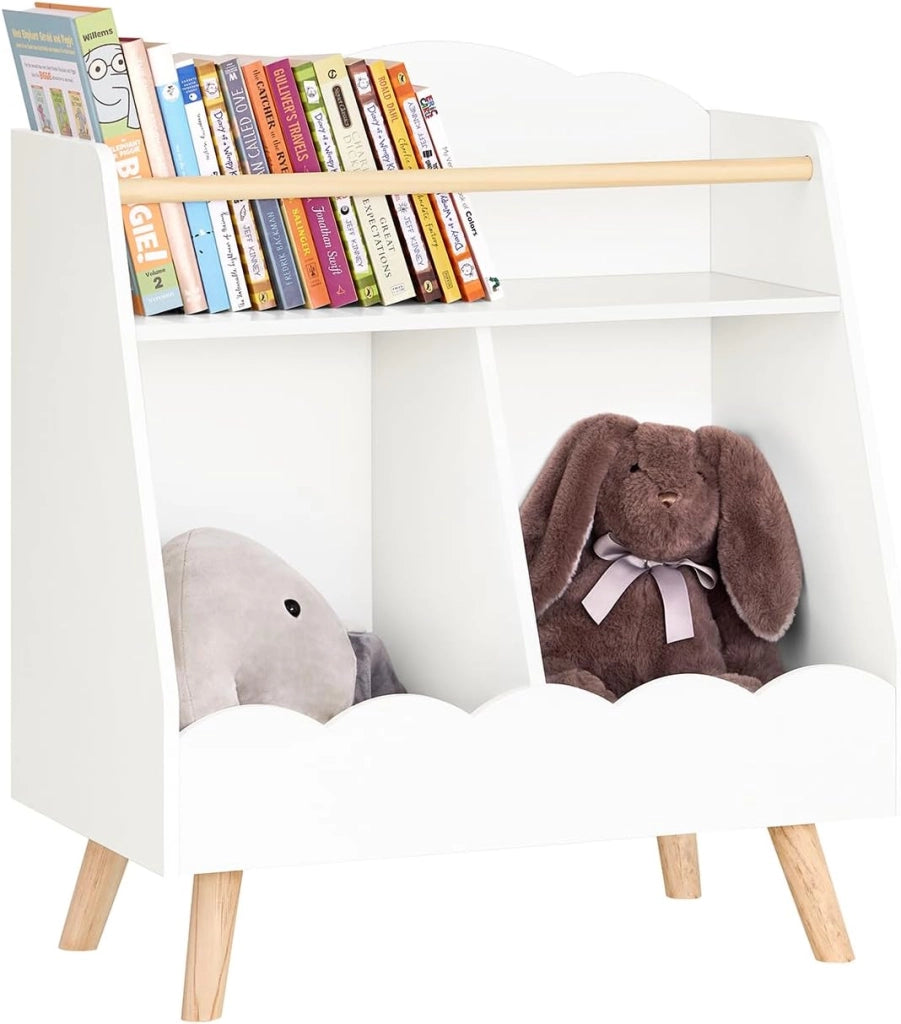 Libreria per bambini Scaffale portaoggetti con 3 scomparti Bianco 61x35x71cm KMB100-K-W