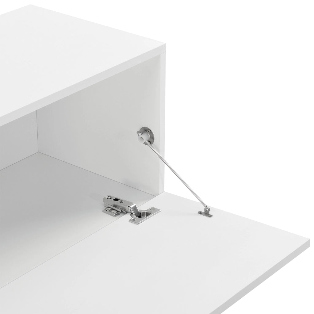 Mobile Pensile Porta TV Evaton da Parete 140 x 33 x 30 cm - Bianco Lucido [en.casa]