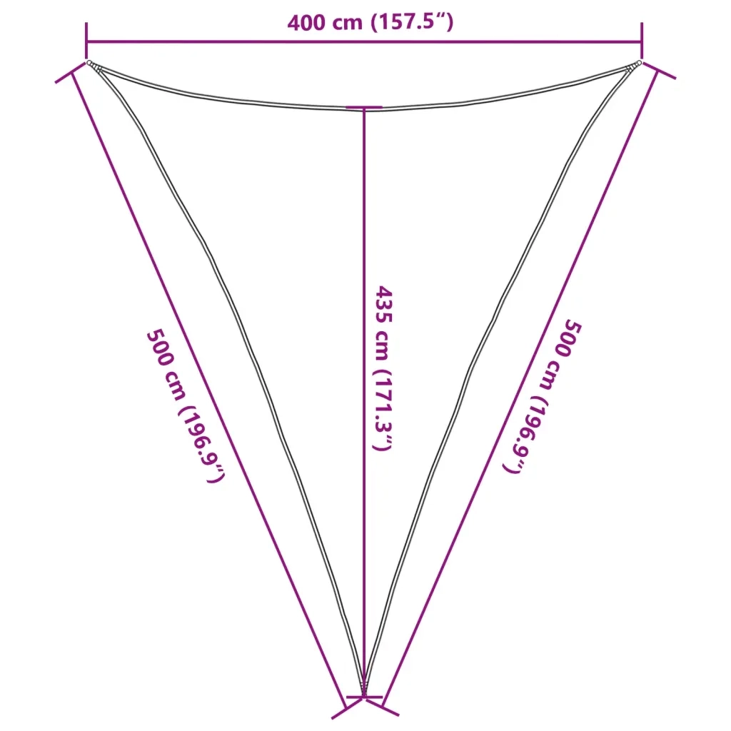 Vela Parasole-Telo Ombra-Vela Ombreggiante 160 g/m2 Nera 4x5x5 m in HDPE