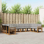 Set di divani da esterno 10 pcs Grigio Naturale e Chiaro
