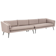 Divano modulare da esterno beige Poliestere Rivestito 4 Posti Divano da giardino Resistente all'acqua UV Design Moderno
